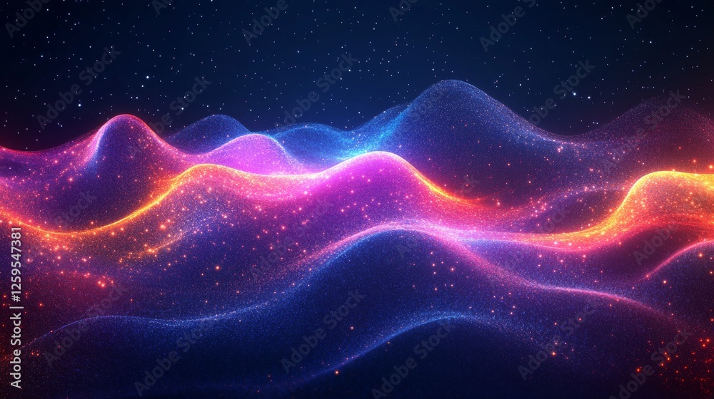 Fototapeta premium Abstract cosmic energy waves background. Featuring cosmic energy waves with bright colors. Emphasizing depth and dynamic motion. Ideal for space and artistic themes.