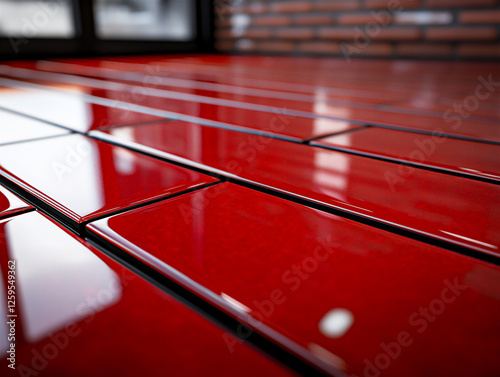  polished red brick with glossy finish