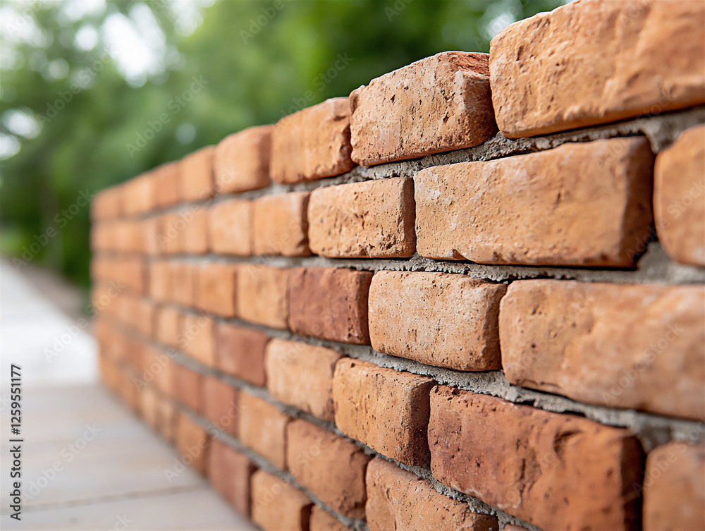 Fototapeta premium red clay brick with rough texture
