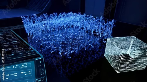 Blue Digital Waveform Visualization