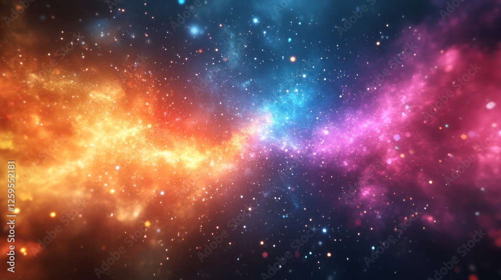 Naklejka premium Abstract cosmic flare glow background. Featuring cosmic flare glow and vivid colors. Emphasizing depth and brilliance. Ideal for space and artistic themes.