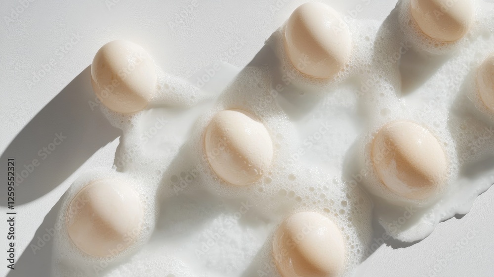 117.A simple, clean shot of raw duck eggs on a white background, with soft shadows beneath each egg, showcasing their smooth texture and protein-packed benefits. 117.A simple, clean shot of raw duck eggs on a white background, with soft shadows beneath each egg, showcasing their smooth texture and protein-packed benefits.