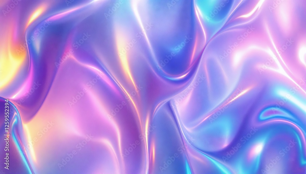 Obraz premium Iridescent Fluidity, A Luminous Dance of Color and Form
