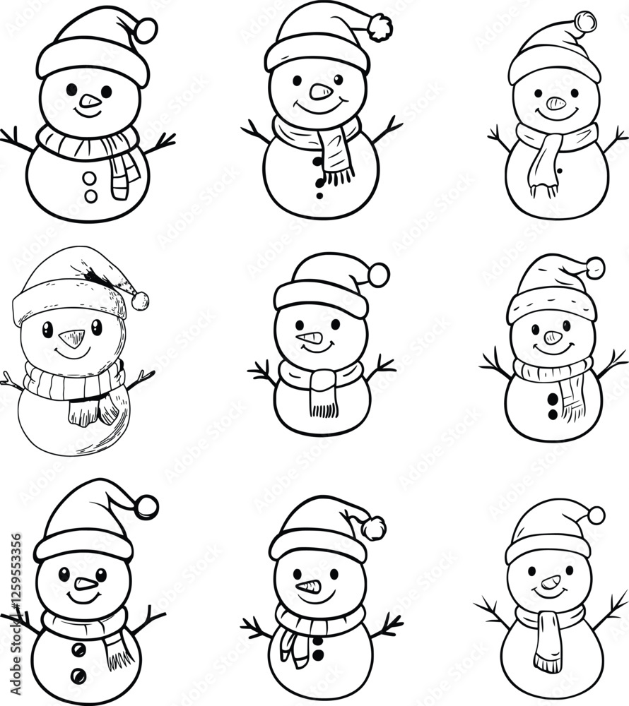 Cute Snowman SVG With Santa Hat Svg, Christmas Svg Cute Snowman SVG With Santa Hat Svg, Christmas Svg