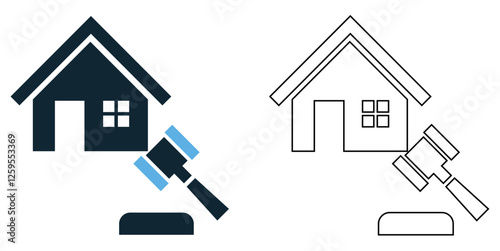 Real estate law icon vector, legal, property, and business themes