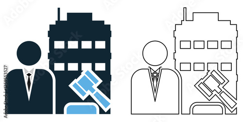 Corporate law icon vector, business, legal, and financial themes