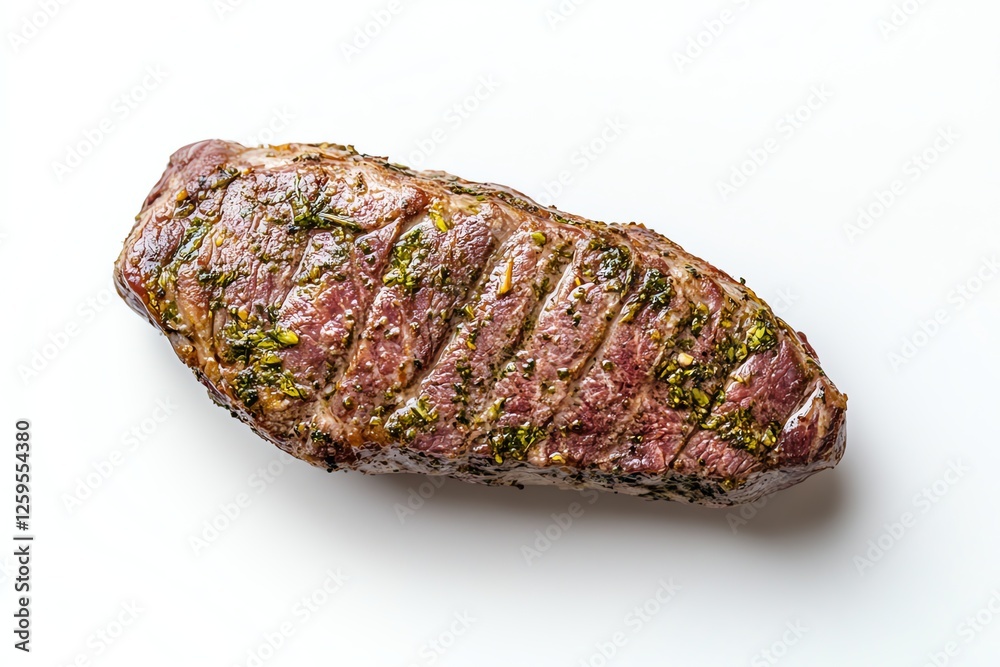 Top view of fresh pork fillet on white background, showcasing rough texture. No greenery, high-resolution stock image perfect for culinary and food branding projects. Top view of fresh pork fillet on white background, showcasing rough texture. No greenery, high-resolution stock image perfect for culinary and food branding projects.