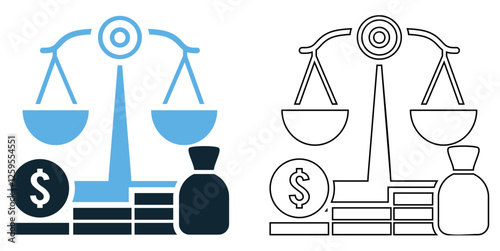 Banking law icon vector, legal, financial and corporate themes