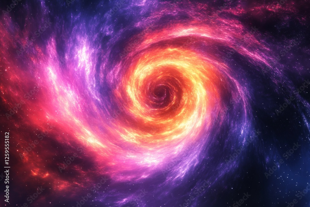 Abstract cosmic flare swirls background. Featuring cosmic flare swirls and bright colors. Emphasizing depth and movement. Ideal for space and dynamic themes.