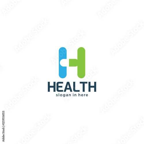 Letter h capsule simple logo design modern concept
