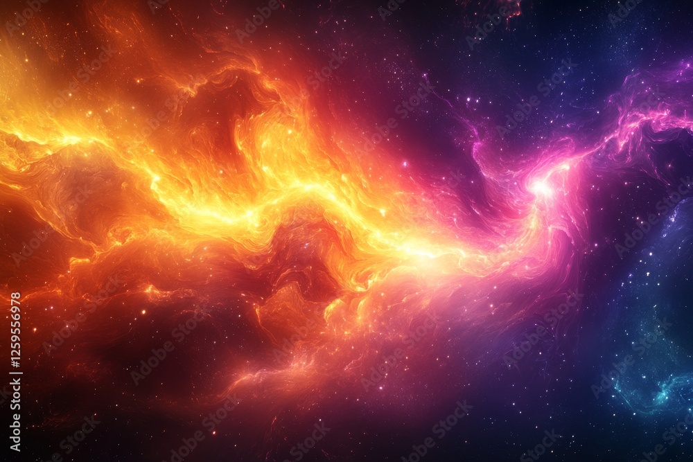 Fototapeta premium Abstract cosmic flare waves background. Featuring cosmic flare waves and vivid colors. Emphasizing depth and dynamic motion. Ideal for space and artistic themes.