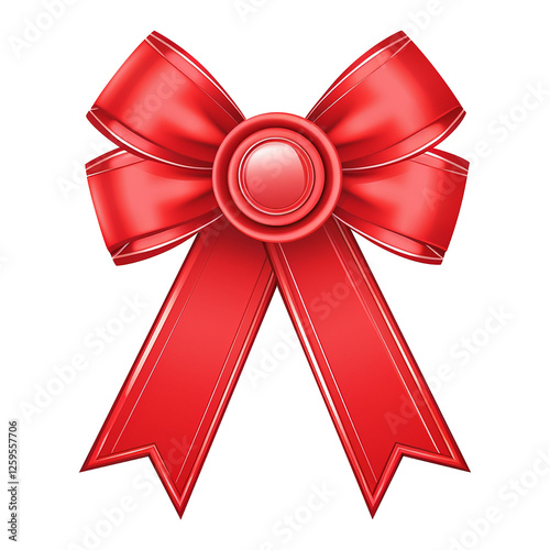 Winner’s badge with red ribbon for certification or awards on white background PNG, Ribbon PNG, Badge PNG.
