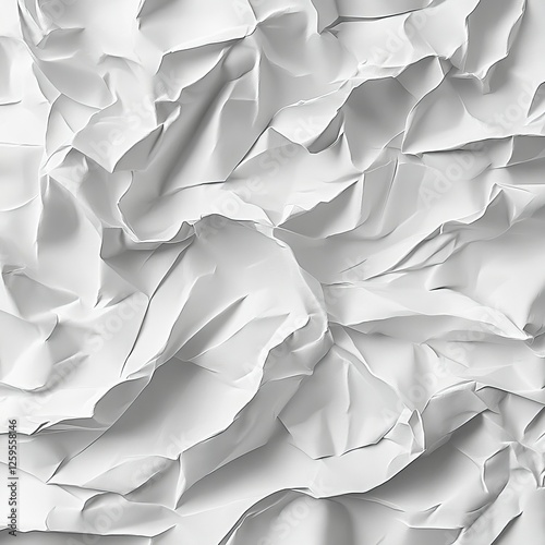 Realistic Crumpled White Paper Texture for Design Projects