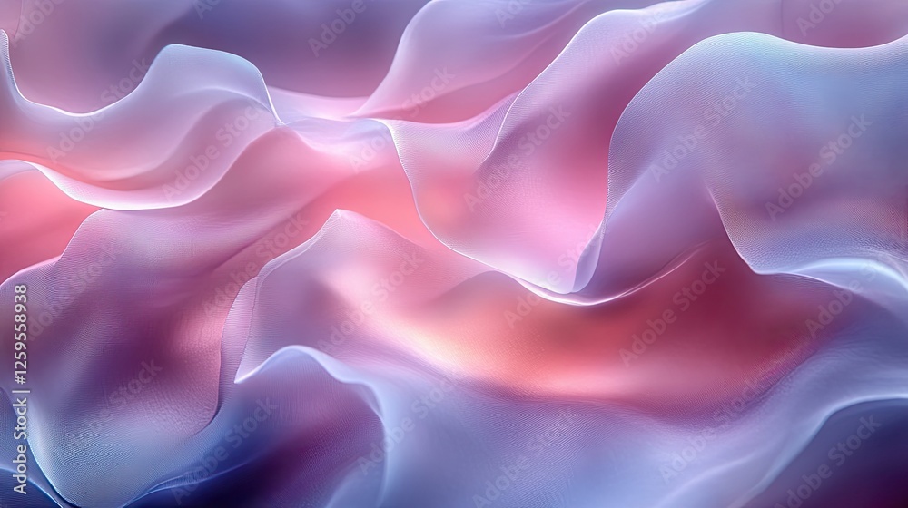 Soft flowing abstract fabric in pastel colors with gentle waves, creating a dreamy atmosphere Soft flowing abstract fabric in pastel colors with gentle waves, creating a dreamy atmosphere