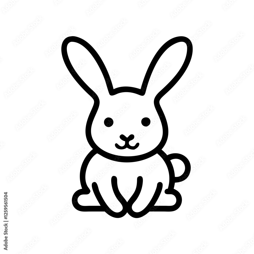 Outline icon of a baby bunny for Easter concept
Outline icon of a baby bunny for Easter concept