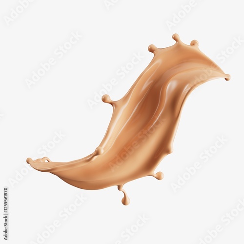 3D Render of a Smooth Liquid Splash in Motion