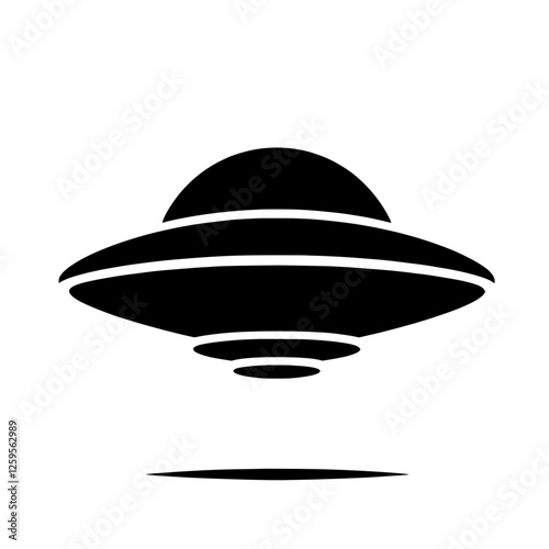 Unidentified Flying Object Silhouette:  A simple, yet captivating, silhouette of a classic UFO with a subtle shadow cast below, inviting intrigue and speculation.  
