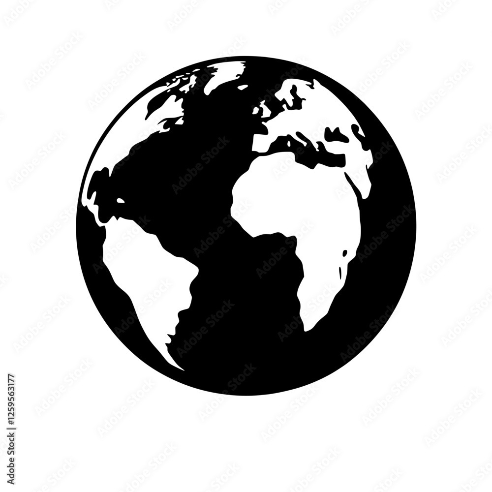 Obraz premium Global Connectivity: A simple yet powerful illustration of the Earth, representing the interconnectedness of all nations and continents.