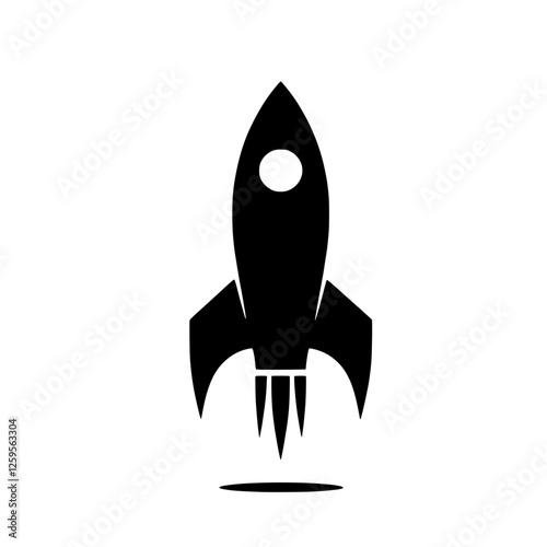 Rocket Launch Icon: A simple yet powerful vector illustration of a rocket launching into space, symbolizing new beginnings, innovation, and rapid growth.