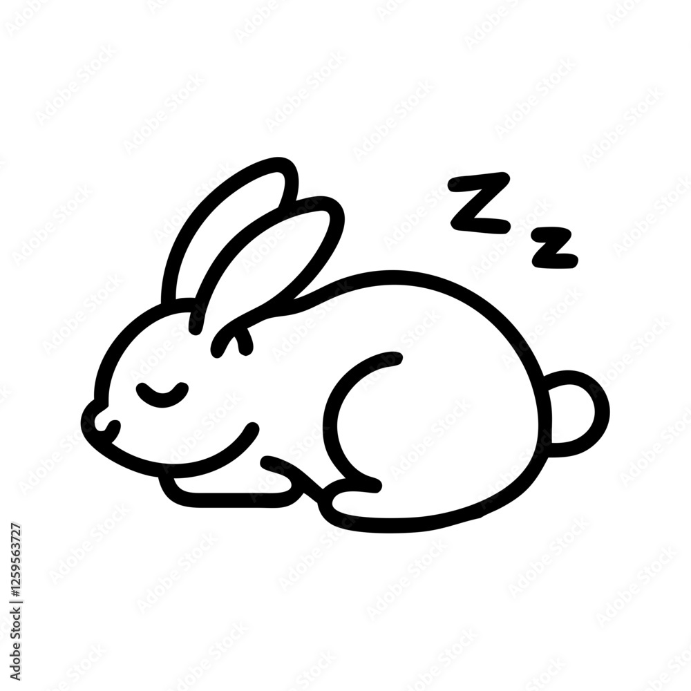 Outline icon of a sleeping bunny for Easter concept
Outline icon of a sleeping bunny for Easter concept