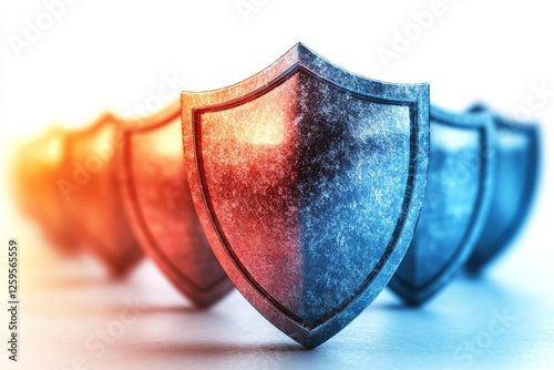 Metal Shields Security Protection Teamwork Safety Concept
