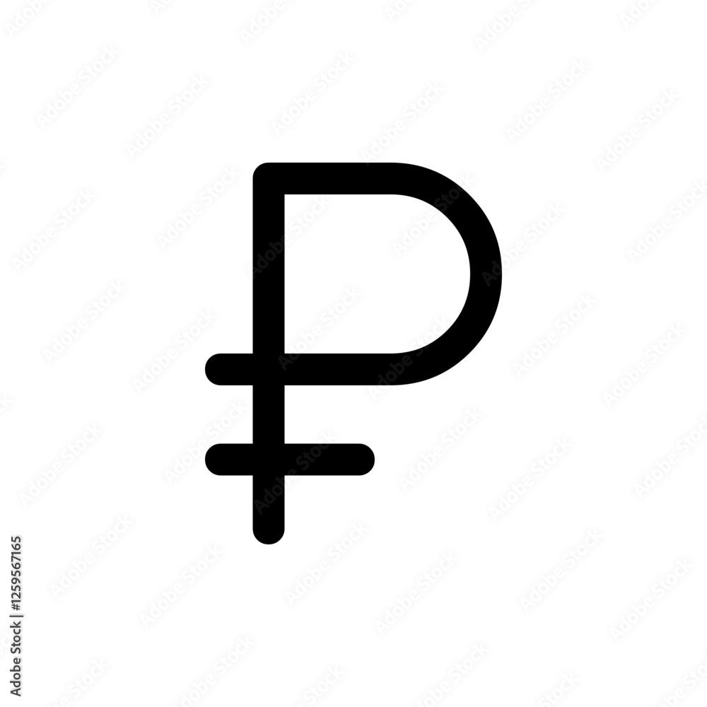 Fototapeta premium Ruble Sign 