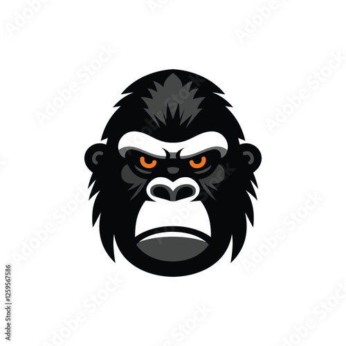 gorilla head logo design template. vector illustration