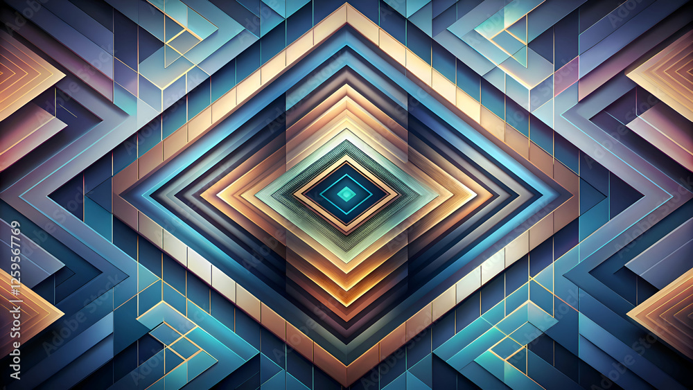 Obraz premium Geometric Shapes Abstract Art. Digital Pattern Design