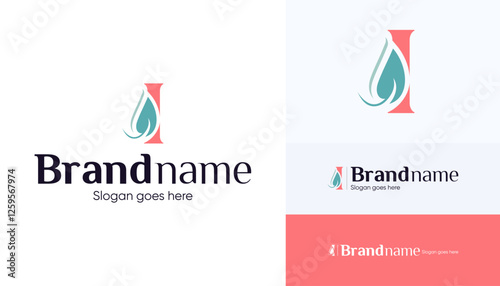 Letter I logo combination with leaf icon, Symbol usable used for growing Business, Skin care, Boutique, Identity, Beauty salon, Fashion, Jewelry, Hotel, Beauty products, Spa, etc. Feminine style logo