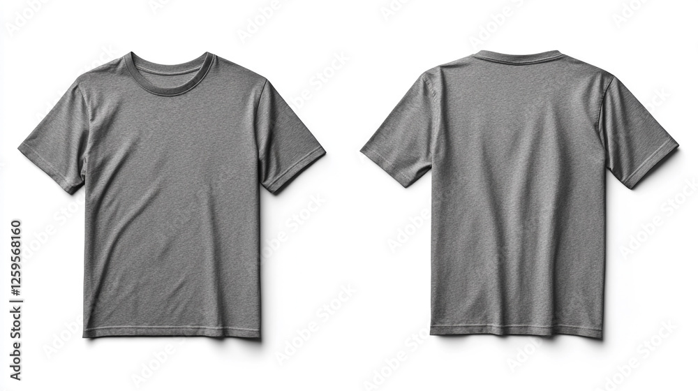 Grey Heather TShirt Mockup Front Back Design Template men tee style print women style image cotton Grey Heather TShirt Mockup Front Back Design Template men tee style print women style image cotton