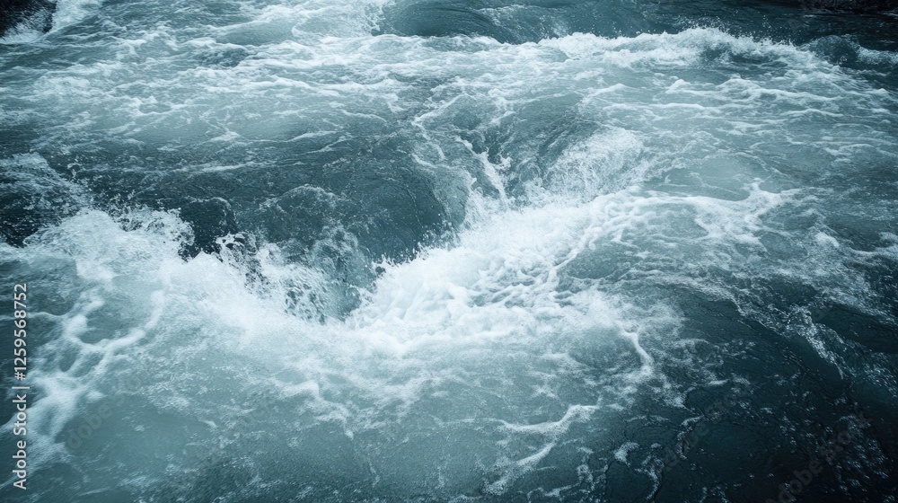 Turbulent teal water rushes and crashes, creating a dramatic and powerful scene. The frothy waves and churning depths evoke a sense of raw energy and movement. Turbulent teal water rushes and crashes, creating a dramatic and powerful scene. The frothy waves and churning depths evoke a sense of raw energy and movement.