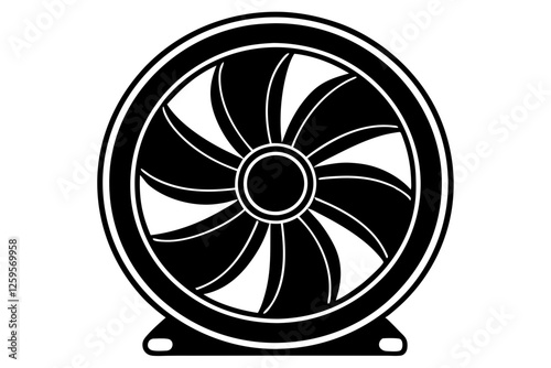 cooling fan  silhouette  vector