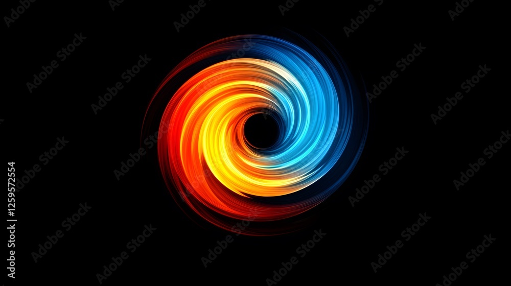 Abstract Swirling Vortex of Fire and Ice: A Digital Artwork Abstract Swirling Vortex of Fire and Ice: A Digital Artwork