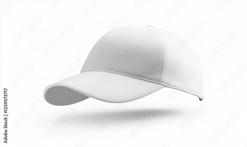 White baseball cap mockup, floating, studio shot, design template White baseball cap mockup, floating, studio shot, design template