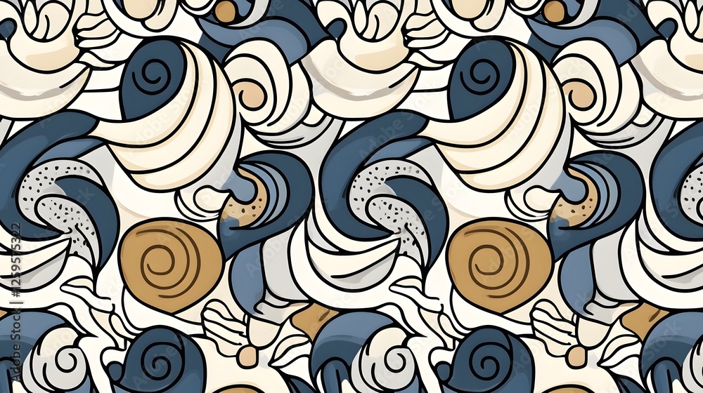Obraz premium Abstract Waves Pattern with Soft Colors and Flowing Forms