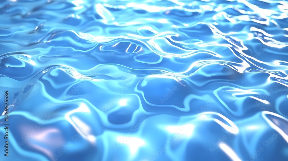 Obraz premium Vibrant Blue Water Surface with Gentle Waves and Reflections