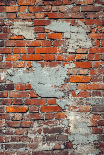 Damaged brick walls in an abandoned building photo