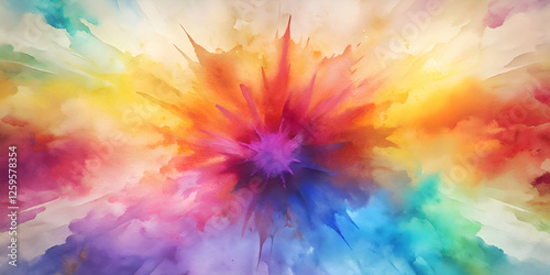 Wallpaper Mural Abstract Watercolor Explosion. A Vivid and Energetic Artwork Torontodigital.ca