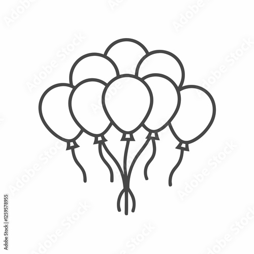 A cluster of vibrant balloons gracefully ascends into the bright blue sky, evoking a joyous atmosphere filled with laughter and celebration. Perfect for festive occasions.