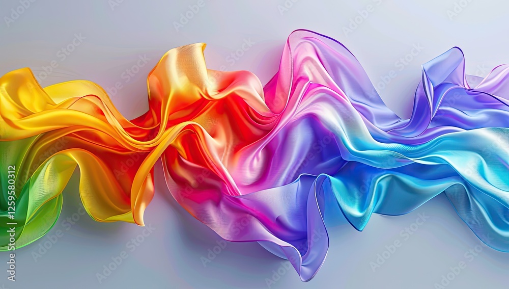 Obraz premium abstract background with colorful wave of silk