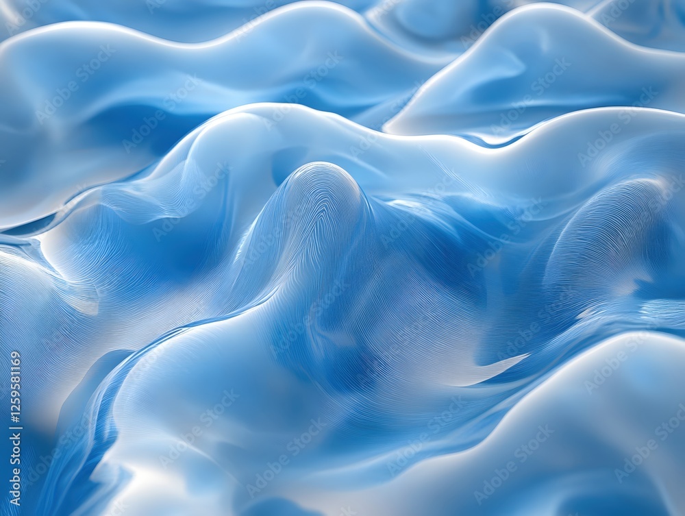 Obraz premium Abstract Blue Waves Gentle Flowing Texture Background Soft Light Elegant Surface Design