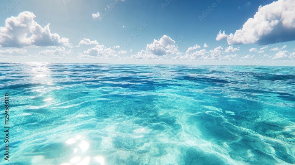 Obraz premium Blue ocean water surface creating a serene background