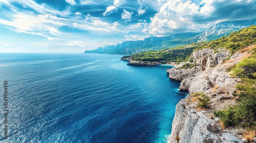 Blue water rippling across an expansive ocean view Blue water rippling across an expansive ocean view