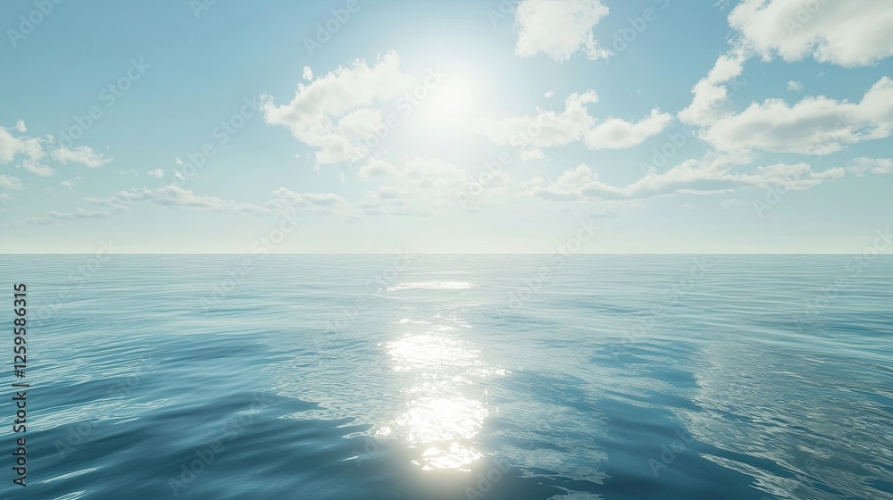 Fototapeta premium Calm ocean water with gentle ripples reflecting the light