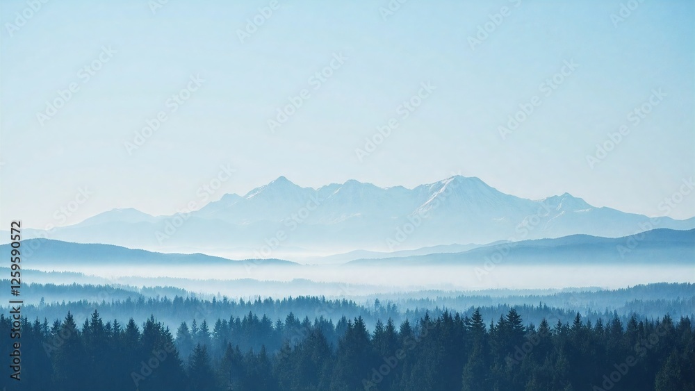 Fototapeta premium A poetic picture of distant mountains