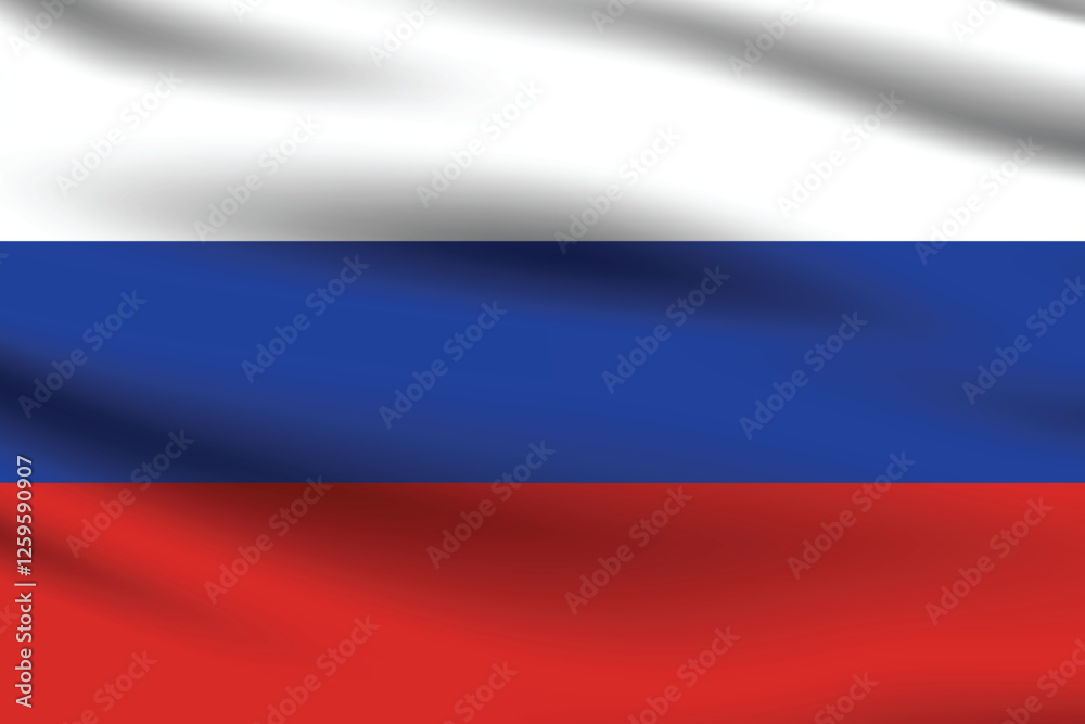 Fototapeta premium Flag of Russia. Russia flag official size and color standards digital vector illustration. Waving flag.