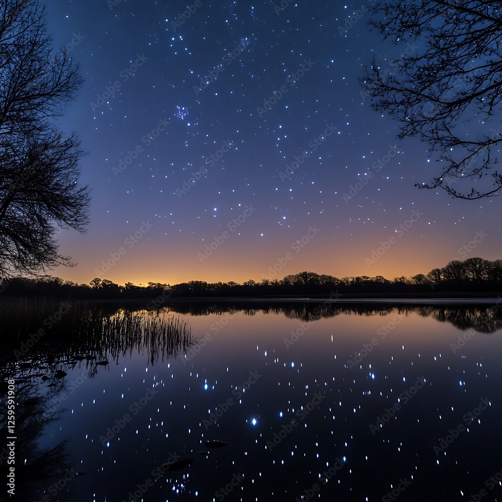 night landscape with lake night landscape with lake