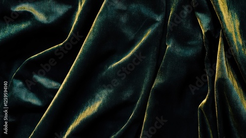 Emerald Elegance: A Luxurious Display of Shimmering Green and Gold Fabric