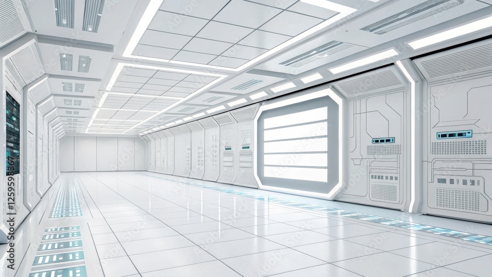 Futuristic and technology background concept, Futuristic white interior with sleek design elements Futuristic and technology background concept, Futuristic white interior with sleek design elements