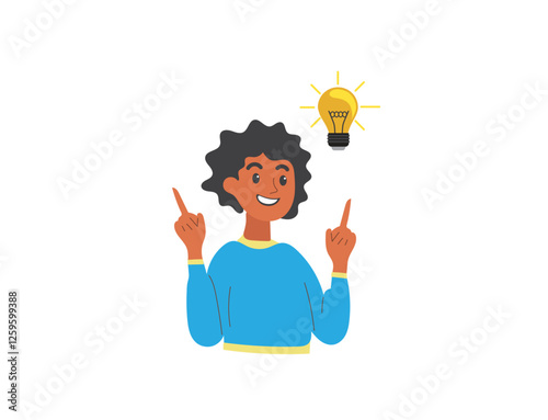 bright idea illustration young person creativity expression happiness